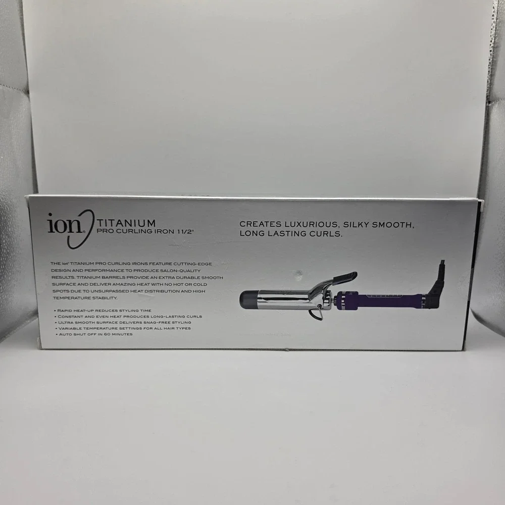 Ion Titanium Pro Curling Iron Womens 1.5 Inch Purple 301192 450F Heat NIB